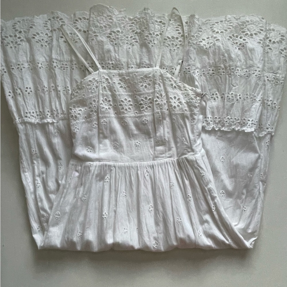 100% Cotton Japna White Eyelet Dress